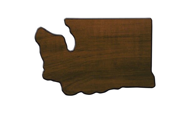 Walnut Finish Black Edge State Plaque