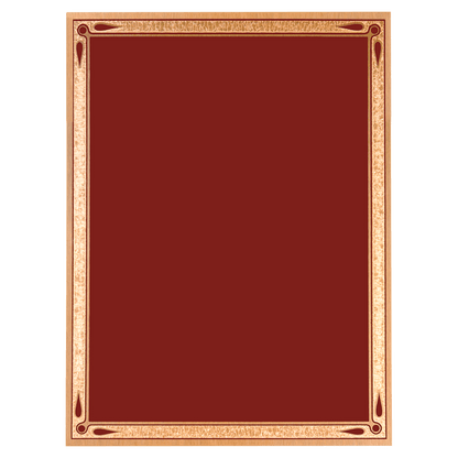 Red/Gold Teardrop Brass Plated Steel Plaque Plate