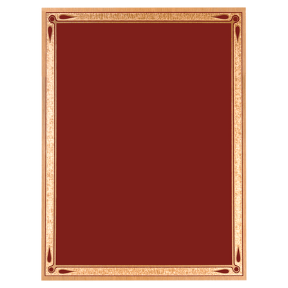 Red/Gold Teardrop Brass Plated Steel Plaque Plate