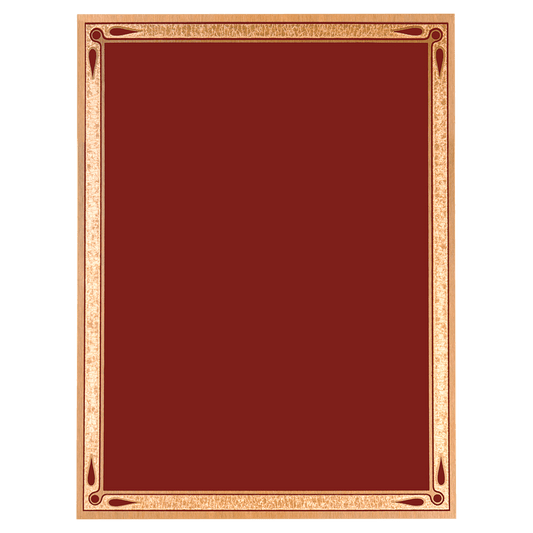Red/Gold Teardrop Brass Plated Steel Plaque Plate