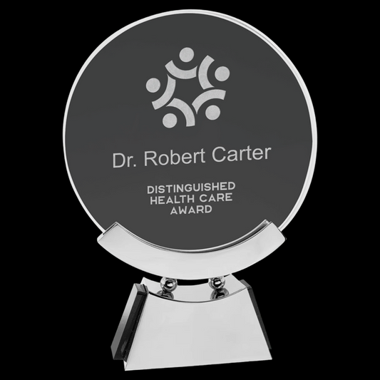 Round Voyager Glass with Silver/Black Base
