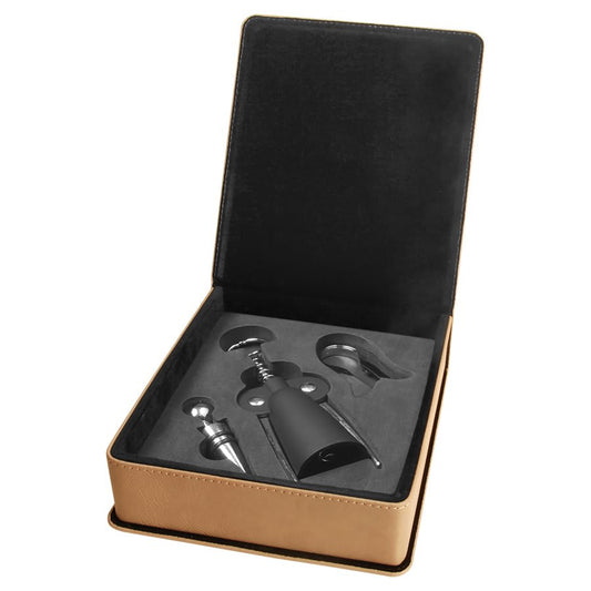 Leatherette 3-Piece Wine Tool Gift Set