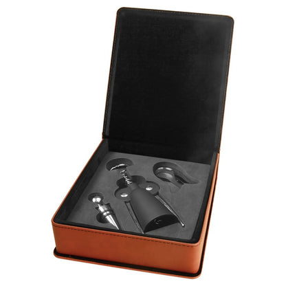 Leatherette 3-Piece Wine Tool Gift Set